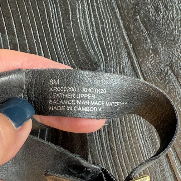 Korks Black Leather Strappy Cork Block Heel Comfort Sandals Size 9.5M - Picture 4 of 6